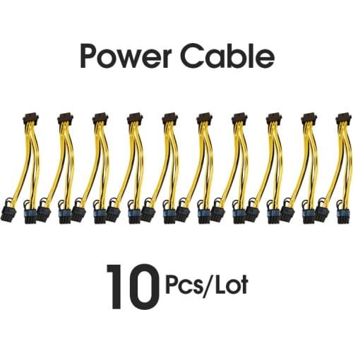 10 Pcs 8 Pin PCI-e To 8 Pin (6+2) PCI-e (Male To Female) GPU Power Cable 212mm For graphics card mining motherboard