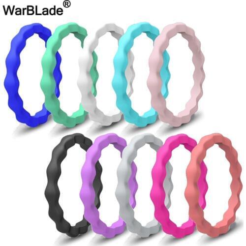 10pcs/set New Fashion Silicone Rings For Men Women Wedding Bands Hypoallergenic Crossfit Flexible Sports Rubber Finger Rings