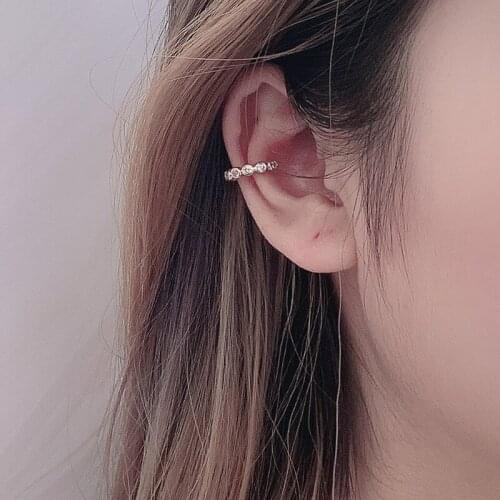 Full Drill Ear Ring Type Non-pierced Ear Bone Clip Style Simple Temperament Stud Earrings for Women Piercing Jewelry