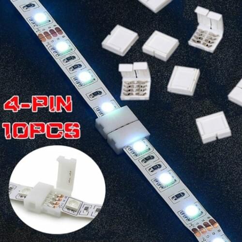 2PIN 4PIN Corner connector for 10mm LED Strip Light RGB RGBW 2/4-pin 10mm 5050 RGB LED strip connector clip