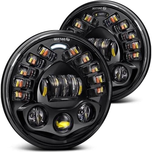 7 Inch Round LED Headlamp Automatic Turning Changes Motorcycle Adaptive Headlights Fit For Harley Davidson and BMW R NineT R9T