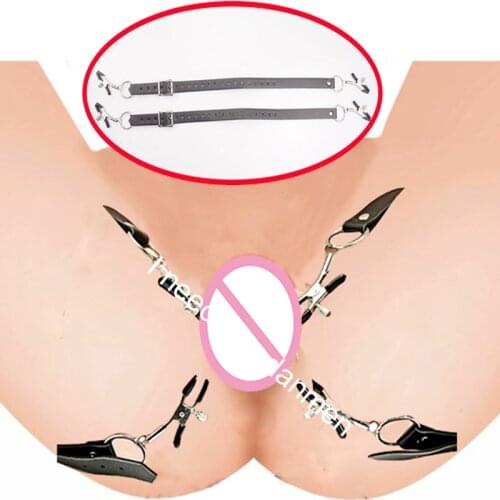 BDSM Wrap Around Thigh Harness With Vagina Clamps,Hands Free Pussy/Vaginal/Labia Lips Spreader Bondage,Sex Toys For Women