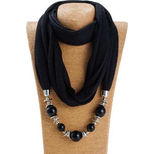 CUHAKCI Women Neck Pendant Scarves Novelty Female Necklace Stole Jewelry Wrap Adult Hemp Gradient Scarf