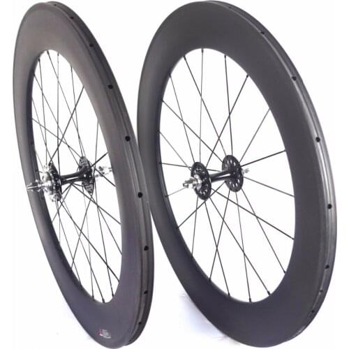 Fixed Gear Carbon Wheels Flipflop Track Bike Wheelset 82mm Depth 23mm Width tubular wheels clincher single speed wheels