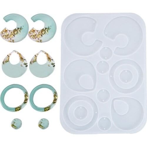 Resin Mold Earrings Silicone Mold Epoxy Resin Earrings Pendant Casting Mold Silicone Charm Jewelry Making DIY Mold