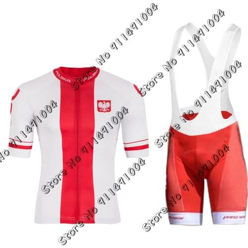 Team Poland Cycling Clothing 20D Set MTB Mens Jersey Bicycle Clothes Ropa Ciclismo Quick Dry Bike Wear Mens Shorts Maillot