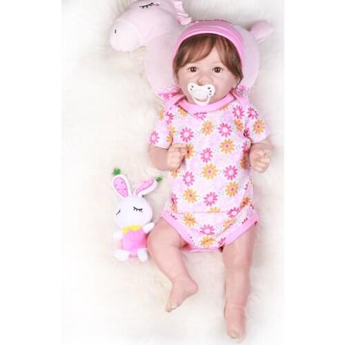 23'' 58CM Fashion Bebe Reborn Baby Dolls soft Vinyl So Truly Like Alive Doll In Brazil Toddler bebe Toy Birthday Gifts