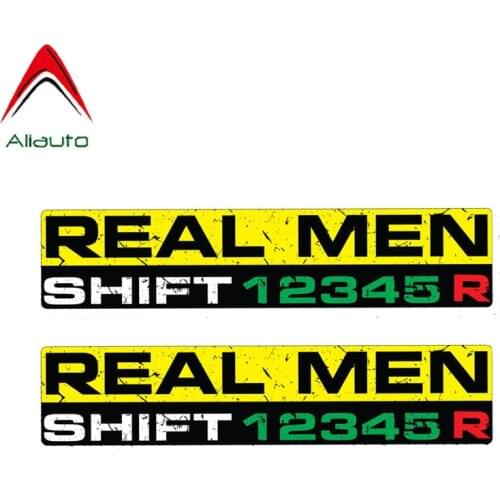 Aliauto 2 X Funny Car Stickers Warning Real Men Shift 12345r Accessories PVC Decal for Mini Cooper Skoda Octavia,15cm*3cm