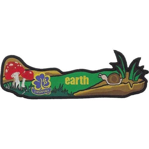 Embroidery Earth Patches Made by Twill with Heat Cut Broder and Iron On Backing Accept Custom 50pcs Free Shipping