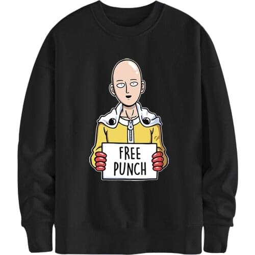 One Punch Long Sleeve Hoodies Sweatshirts Men Winter O Neck Clothing Male Fashion Brand Tracksuits Black Moleton Masculino