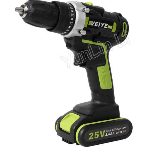 25V Rechargeable Lithium Drill Screwdriver Electric Screwdriver Power Tool Rechargeable Handheld 2 Battery 1 Charger Drill V-107