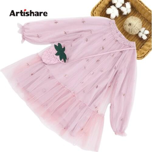 Girl Dresses Long Sleeve Girls Princess Dress Casual Style Kids Dress Spring Autumn Girls Costumes Kids Free Bag