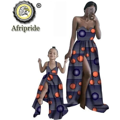 African Print Dresses for Women and Girl for Party Wedding Evening Outfits Wax Attre Dashiki Dress Plus Size AFRIPRIDE S20F002