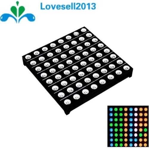 Full Color 8x8 8*8 Mini Dot Matrix LED Display Red Green Bule RGB Common Anode Digital Tube 60mmx60mm for Diy