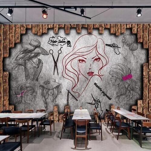 Custom papel de parede 3D, salon beauty salon murals for hair salon leisure club living room background decoration wallpaper