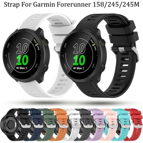 For Garmin 158 Strap Official Button Silicone Watch Band Sports Strap For Forerunner 245/645/Huawei GT 2 42mm/Amazfit GTR 42mm