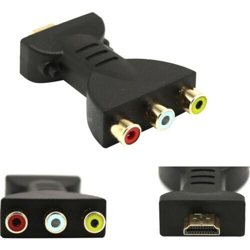 Flexible Portable HDMI-compatible to 3 RCA Video Audio AV Adapter Component Converter for HDTV DVD Projector Converter