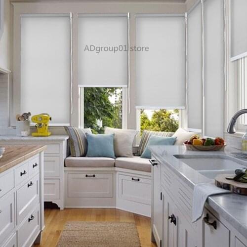 Light Filtering Roller Shades Custom Made Any Size Width UV Protection Window Blinds for Home, Hotel,Club,Restaurant,Light Grey