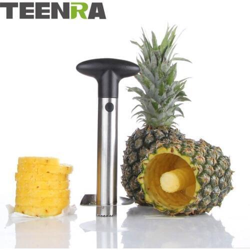 TEENRA 1Pcs Stainless Steel Pineapple Slicer Fruit Knife Peeler Pineapple Corer Cutter Spiral Vegetable Slicer Kitchen Tools