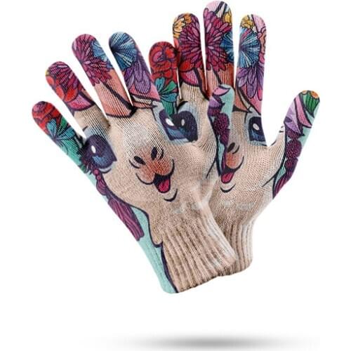 Funny Smiley Pattern Warm Gloves Women 3D Printed Winter Workout Glove Men Autumn Outdoor Leisure Windproof Touch Screen Mitten