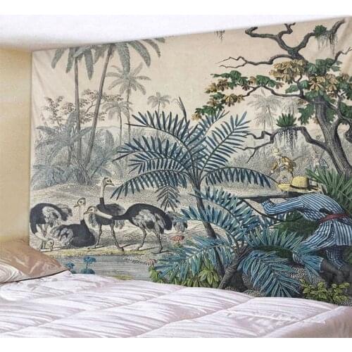 Tropical Plant Tapestry Animal Tapestry Wall Cloth Yoga Hippie Bohemian Witchcraft Living Room Home Decoration Beach Towel