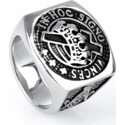 Vintage Mens Round Freemason Free Mason Templar Masonic Ring US SIZE 7/ 8/9/10/11/12/13/14