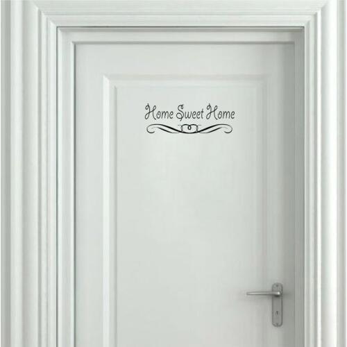 YOJA 25*8.5CM Fashion Home Sweet Home Decor Wall Sticker Door Decal Black Art Graphical A40306
