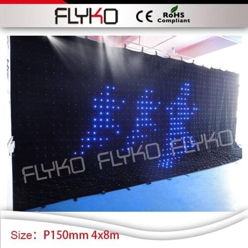 Youtube xxx videos 4m high by 8m width full color concert backdrops foldable led video light curtain screen P150mm