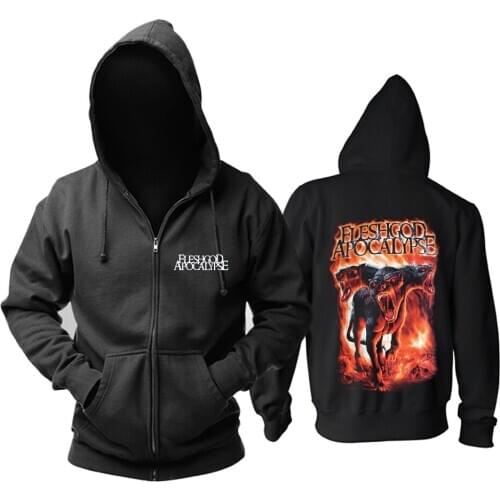 9 designs hellhound dog Fleshgod Apocalypse Rock Cotton Hoodies shell jacket punk sudadera heavy metal zipper Sweatshirt fleece