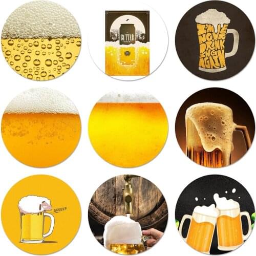 58mm World Beers Alcohol Summer Bubble Icons Pins Badge Decoration Brooches Metal Badges For Backpack Decoration
