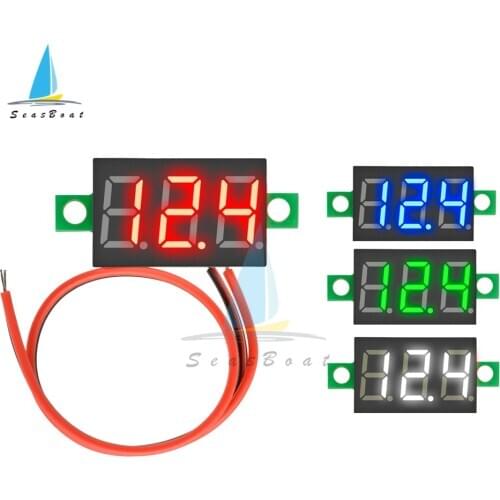 0.36 Inch Digital LED Mini Display Module DC4-30V Voltmeter Voltage Tester Panel Meter Gauge for Motorcycle Car Red Blue Green