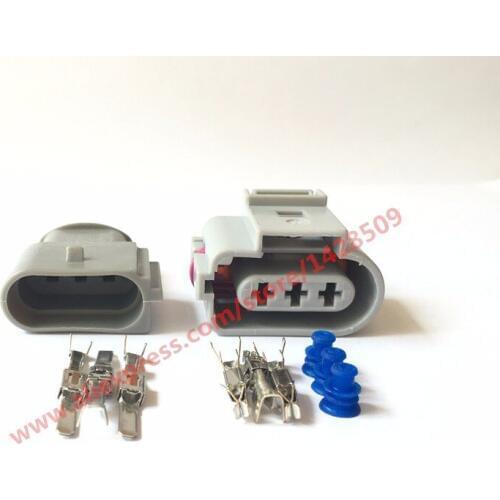 10 Sets 3 Pin 1J09737236 1J0973723G 3.5 Auto Fog Lamp Light Socket Crankshaft Sensor Connector Female Male With Terminals For VW