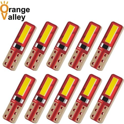 10Pcs T5 3014 SMD W1.2W 73 74 Car LED Lights Super Bright Interior Instrument Lamps DC 12V