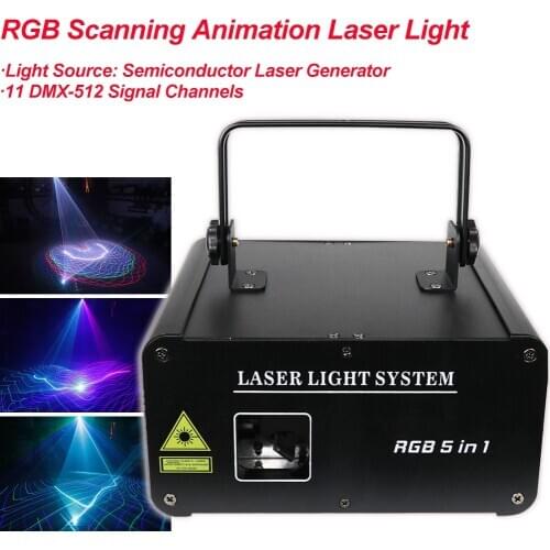 36W RGB Scanning Animation Laser Light DMX512 Projector DJ Disco Stage Lighting Effect Party Wedding Holiday Club Bar Scanner