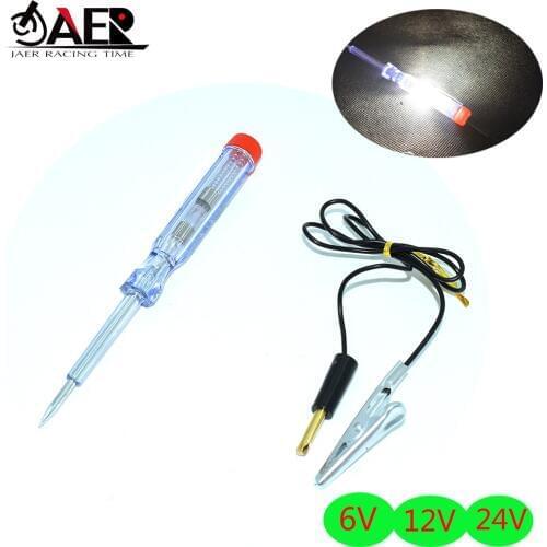 JAER 6V 12V 24V Auto Car Motorcycle repair tool Circuit Tester Gauge Test Voltmeter Light Hot Voltage circuit test pen