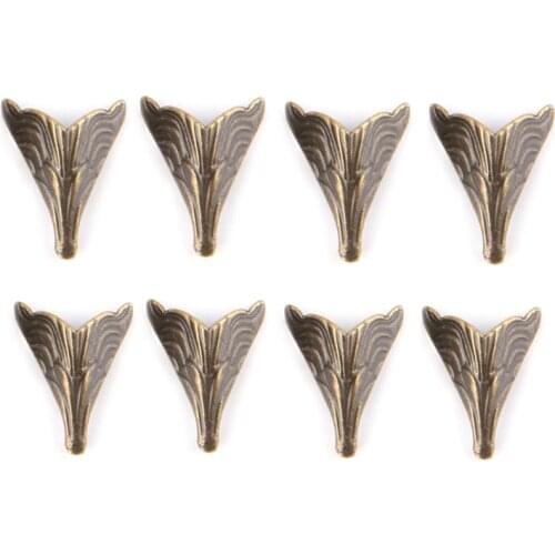 8PCS 20x26mm Antique Corner Protectors Bronze Tone Case Box Corners For Furniture Decoration Feet Metal Craft Corner AXYC