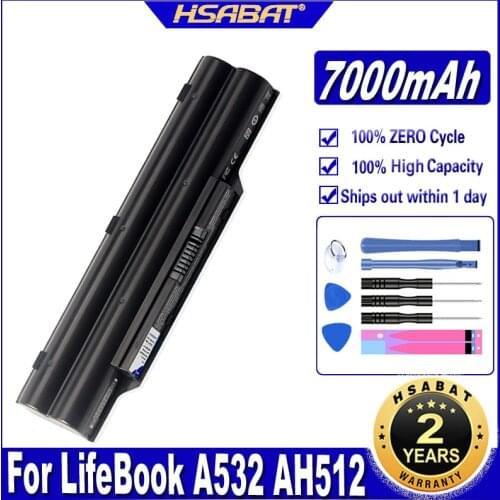 HSABAT FPCBP331 7000mAh Laptop Battery for Fujitsu LifeBook A532 AH512 AH532 AH532/GFX FPCBP331 FMVNBP213 FPCBP347AP Batteries