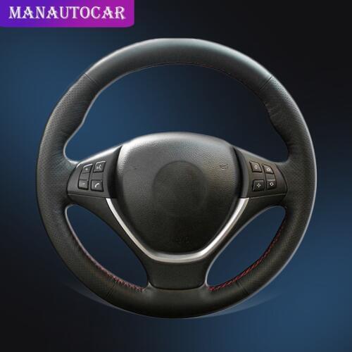 Auto Braid On The Steering Wheel Cover for BMW X5 E70 2006-2013 X6 E71 2008-2014 E72 (ActiveHybrid X6) 2009-2010 Car Wheel Cover