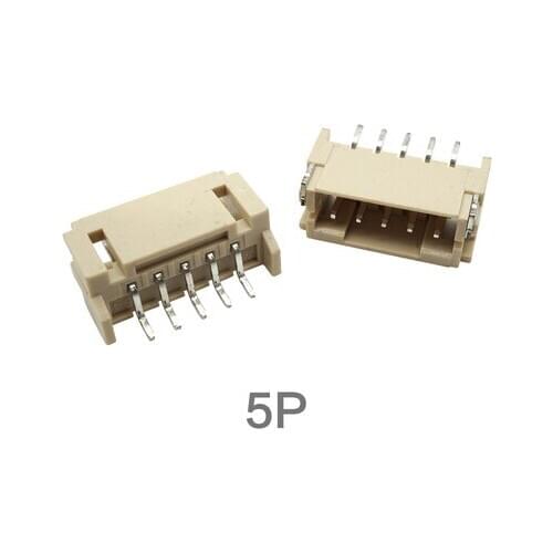 Free shipping 100PCS PH-AWT Pitch 2.0MM SMT PH2.0-5P AWT JST Connector Horizontal Patch SMD Needle Socket 2.0-5PIN Pin Header