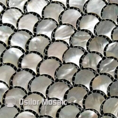 Free shipping whitelip sea shell mother of pearl mosaic tile for home decoration wall tile fan shaped white color