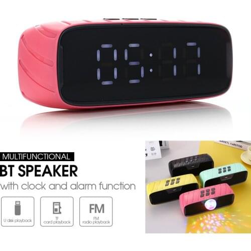 Wireless Speaker Bluetooth-compatible Louldspeaker Portable Stereo Subwoofer with Temperature Time Display for Home Outdoor