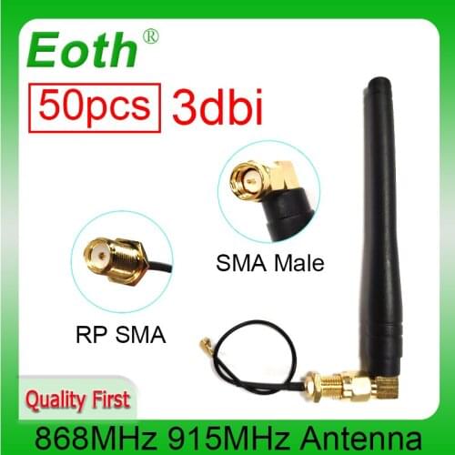 868MHz 915MHz Antenna 3dbi SMA Male Connector GSM 915 MHz 868 MHz antena antenne +21cm RP-SMA to ufl./ IPX 1.13 Pigtail Cable