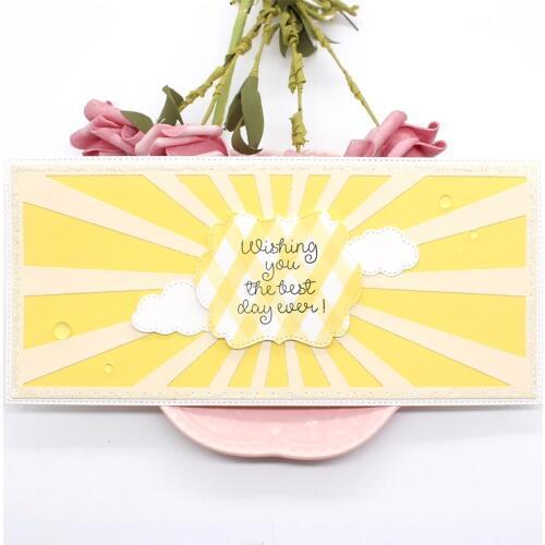 KSCRAFT Sunburst Background Slimline Metal Cutting Dies Stencils for Scrapbooking/photo album Decorative Embossing Paper Cards
