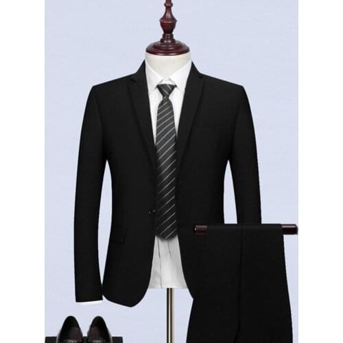 40% Dropshipping!!Men Single Breasted Solid Color Slim Blazer Vest Pants Suit 3 Pieces Set for Business