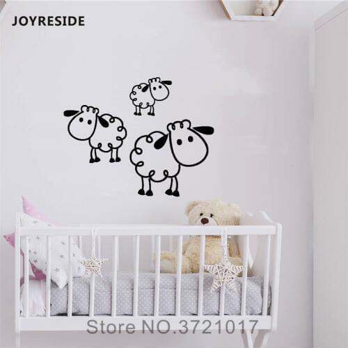 JOYRESIDE Set of Sheep Wall Animals Decal Vinyl Sticker Decor Kids Boys Girls Room Bedroom Living Room Art Designs Murals A525