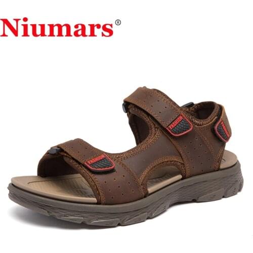 New Classic Mens Sandals Summer Genuine Leather Sandals Men Outdoor Casual Lightweight Sandal Fashion Men Sneakers Plus Size