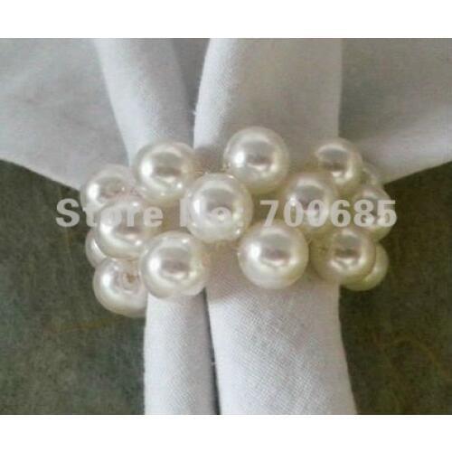 Wholesale Pearl cheap napkin ring, holder for wedding