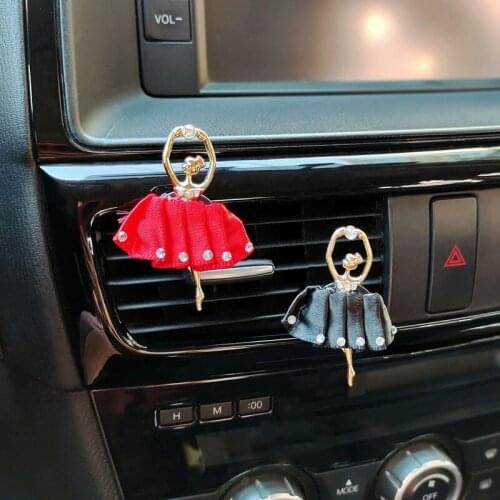 Car Perfume Air Freshener Ballet Girl Car Accessories Interior Woman Diamond Dancing Girl Aromatherapy Clip Ornament Decoration