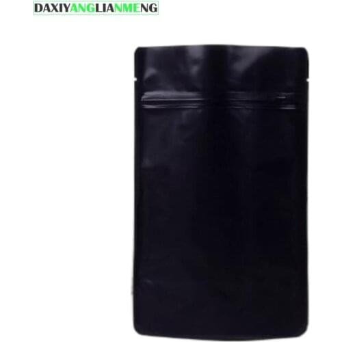 Bag Zipper Lock Aluminum Foil 15cmx23cm+4cm(bottom Black 270mic 50pcs Wxh Plastic Bopp Pp Pe Pet