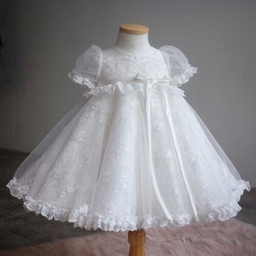 Teenager Baptism Dresses For Girls Lace Princess Baby Dress 1st Birthday Party Wedding Kids Dresses Ball Gown Toddler Vestidos